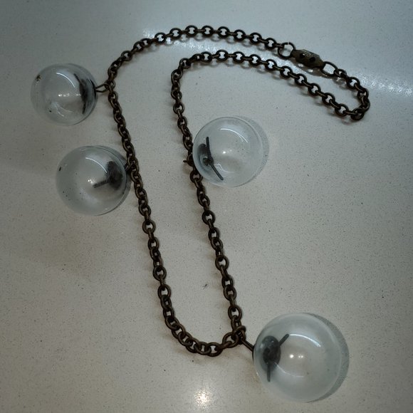 TRUE VINTAGE CLEAR BALL NECKLACE - Picture 2 of 2
